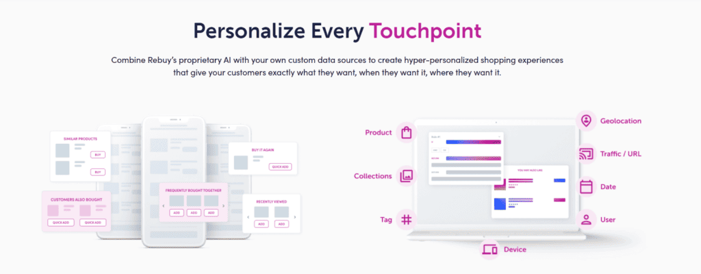 Rebuy touchpoint personalization