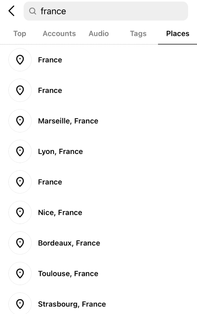 search by location France