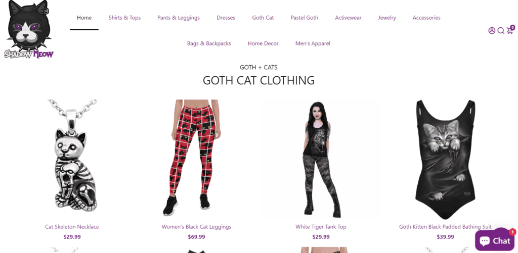 Shadow Meow goth cat clothing