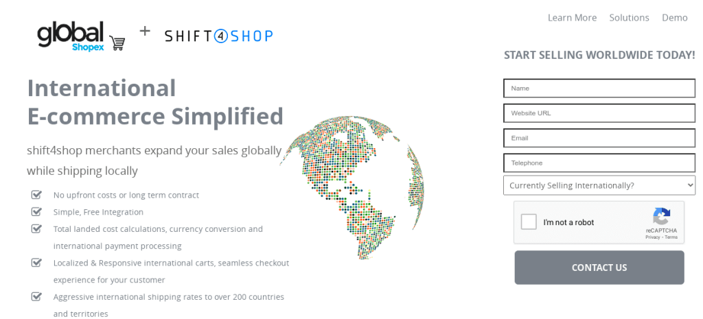 GlobalShopex and Shift4Shop international transactions