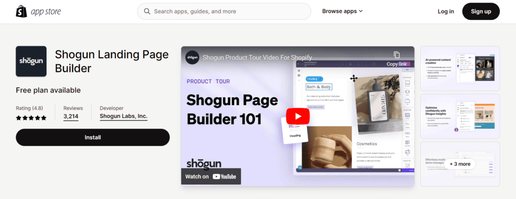 Shogun Shopify app