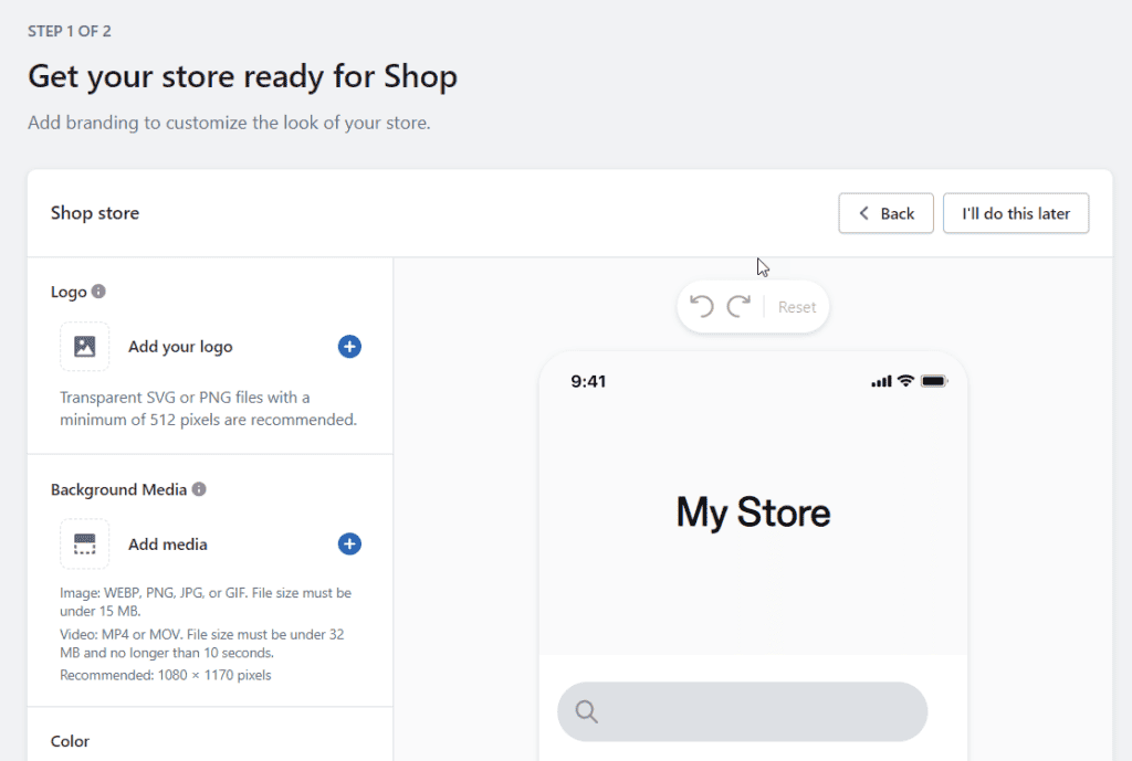 Installation of Shop App