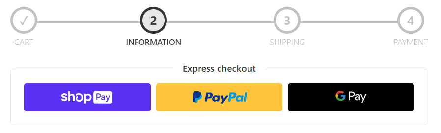 Shop Pay checkout option