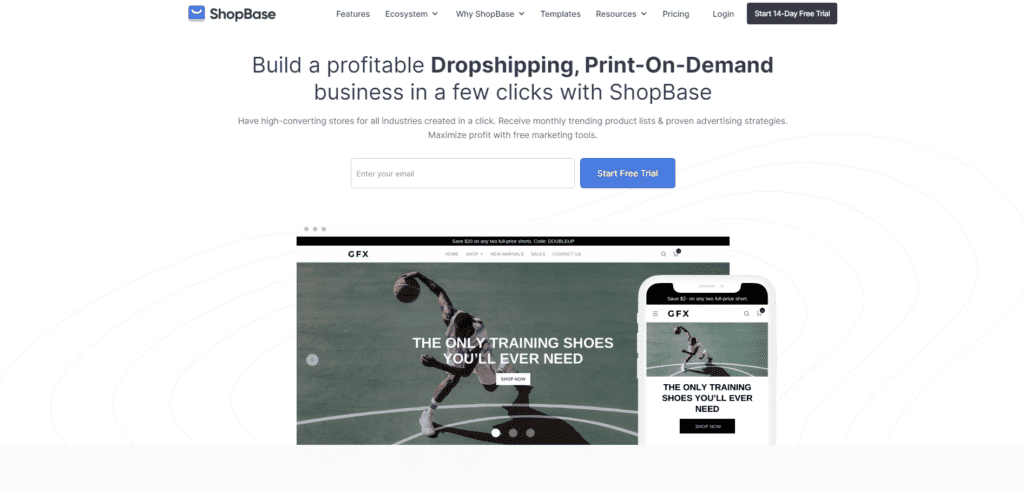 ShopBase homepage