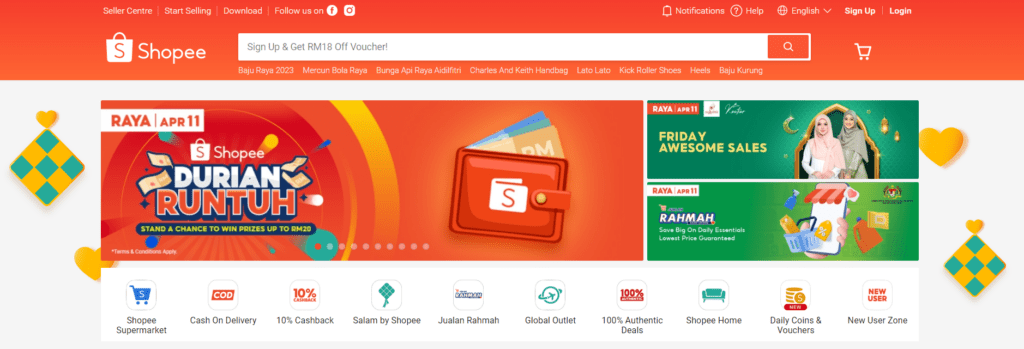 Shopee Malaysia homepage