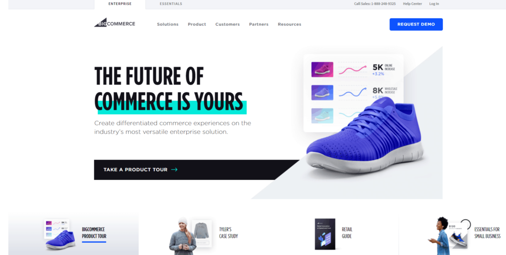 Homepage of BigCommerce