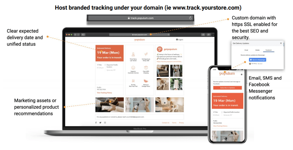 Branded tracking with Afetrship