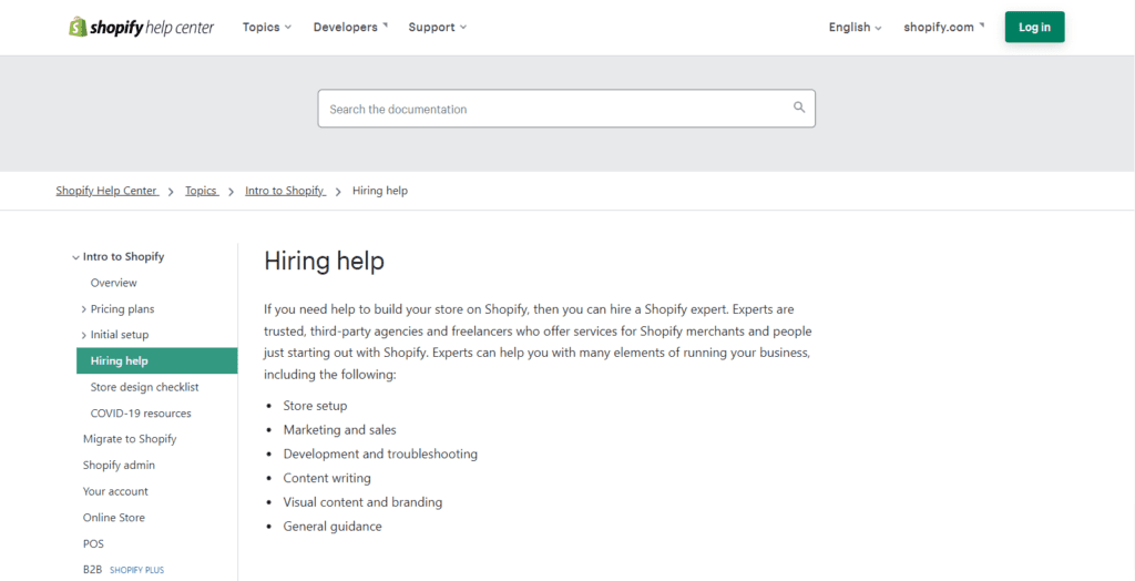 Shopify hiring help