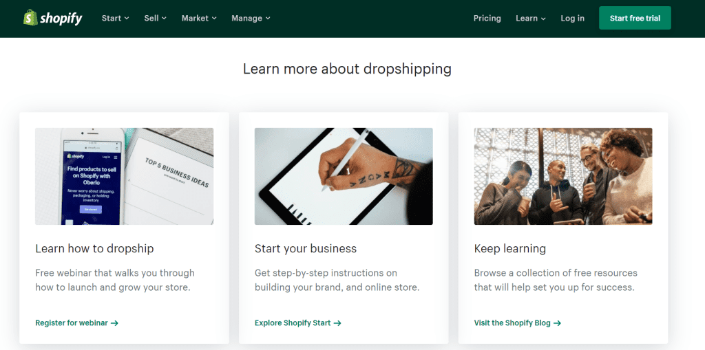 Learn about dropshipping with Shopify