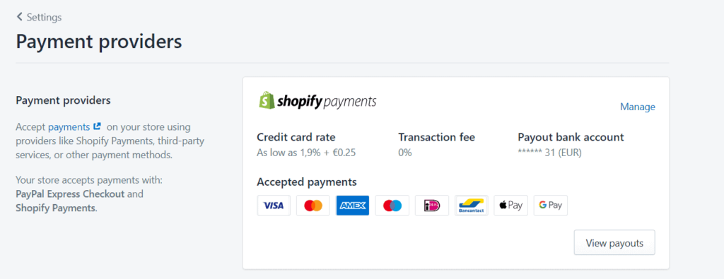 Set up Shopify Payments on Shopify
