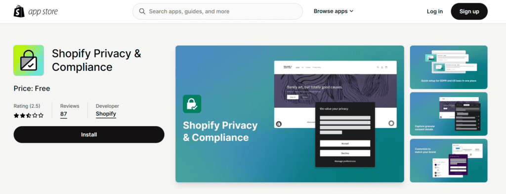 Shopify Privacy & Compliance Shopify app