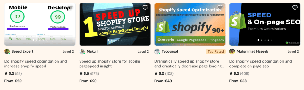 Speed optimization of a Shopify site