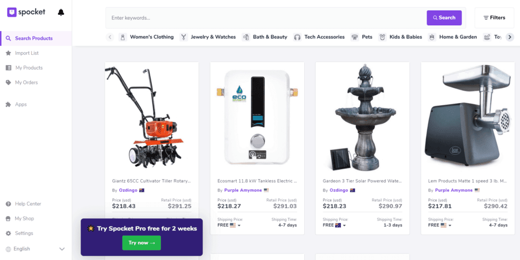 High-ticket dropshipping product examples