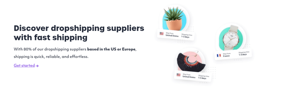 Spocket supplier locations in the US or Europe