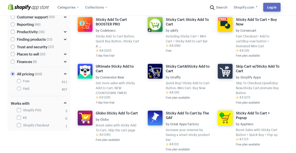 Shopify sticky add to cart apps