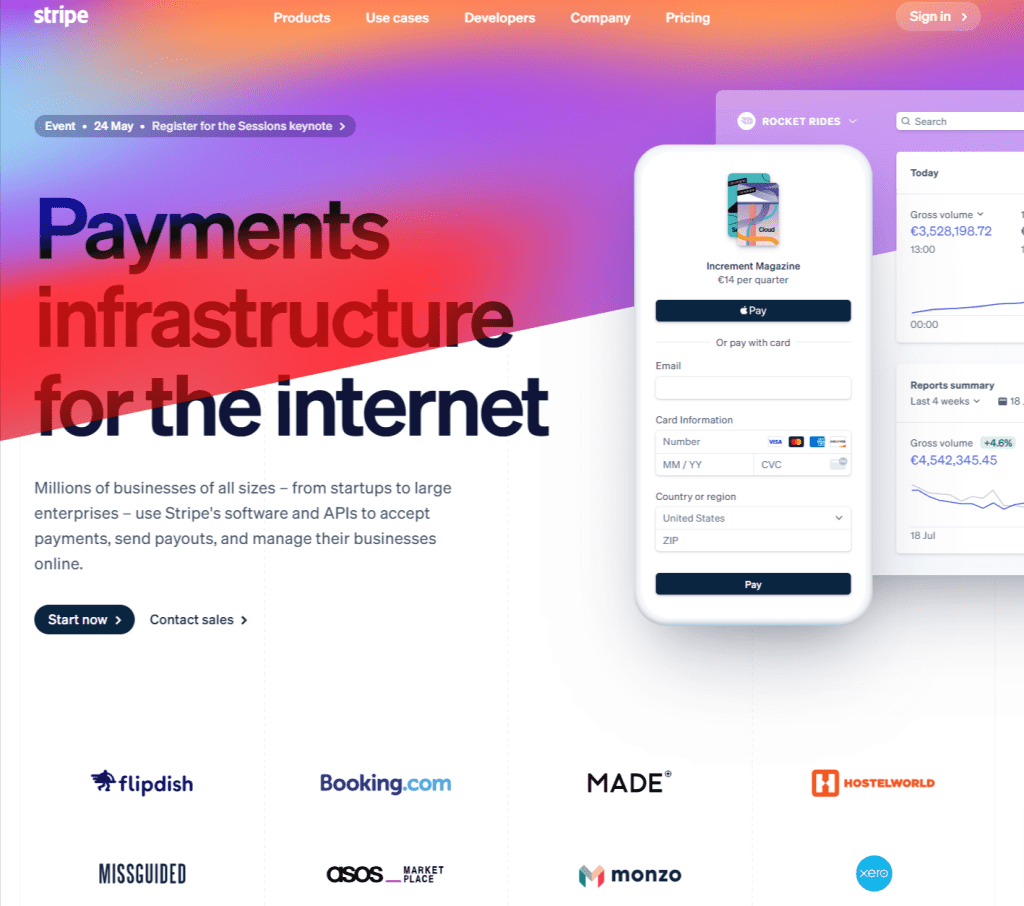 Stripe online payment processing