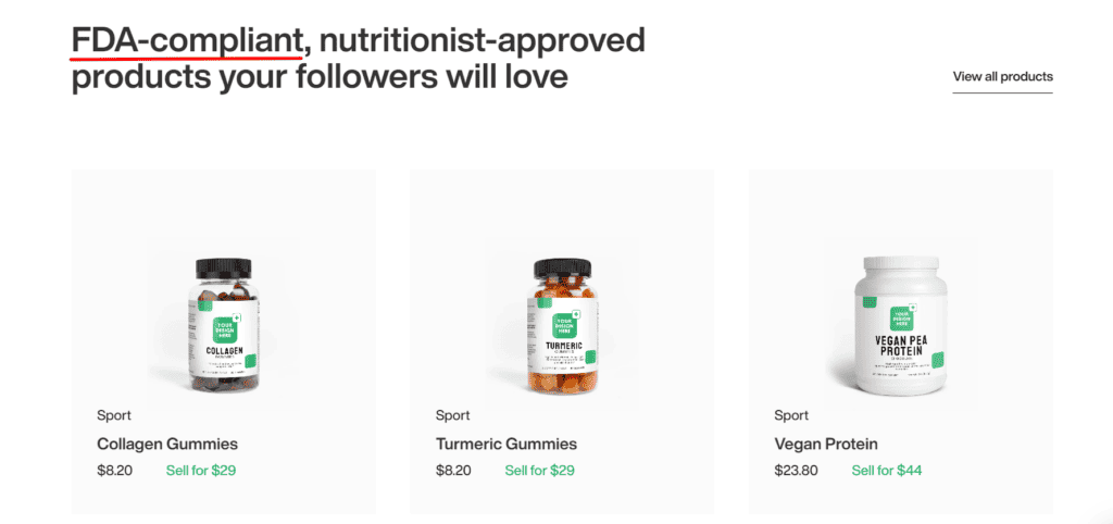 FDA-compliant products from Supliful