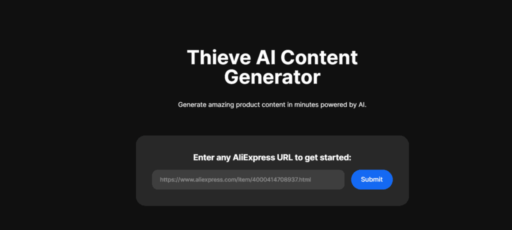 AI content generator of Thieve.co