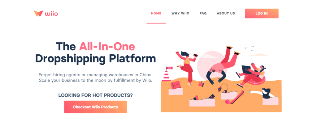 Wiio all in one dropshipping platform homepage
