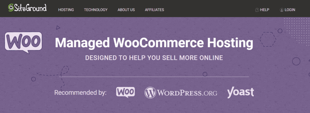 SiteGround WooCommerce hosting page