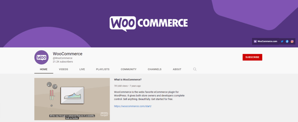 WooCommerce youtube channel