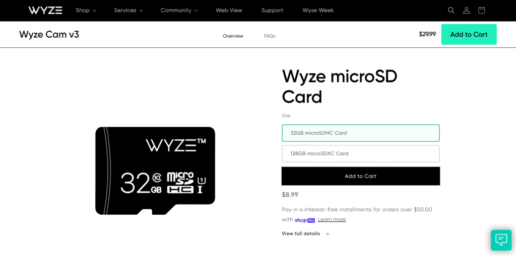 Wyze product description upsell example