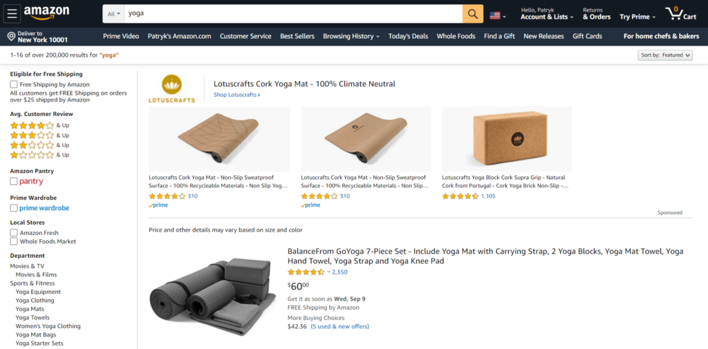 Yoga products Amazon