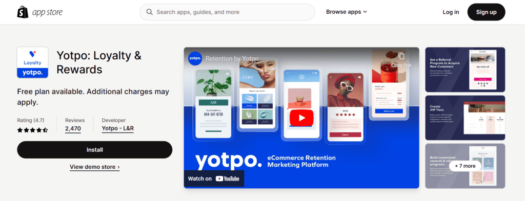 Yotpo loyalty Shopify app